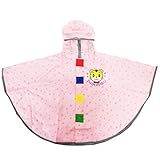 しまじろう ベビー レインポンチョ 収納袋付き 総柄 (10、ピンク)