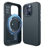 【elago】 iPhone 15 Pro 対応 ケース MagSafe 対応 PUレザー 耐衝撃ケース 合成皮革 耐衝撃 マグセーフ スマホケース [ Apple iPhone15 Pro アイフォン15 プロ 対応 iPhone15Proケース ] MAGNETIC LEATHER CASE ブラック (ジーンインディゴ)