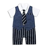 Baby Boyスーツセット、幼児用半袖タキシードSummer Infant Outfit with necktie US サイズ: 3 - 6 months カラー: ブルー