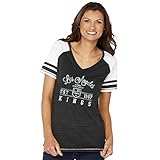 NHL Los Angeles Kings女性のクルーネックティー、ブラック、大