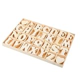 Tofficu 木製アルファベットレター 未加工のミニ木製文字 な遊び道具 創造
