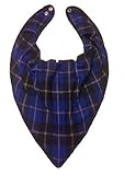 Adult Dribble Bib Bandana Special Needs 2 Pack 1 x Dark Blue Check 1 x Black/Grey Circles by Oooly D
