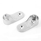 uxcell ワードローブレールエンドサポート　19mmワイド　シルバートーン　亜鉛合金