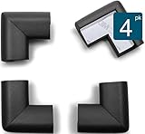 Roving Cove 4-Piece Safe Corner Cushion - PRE-TAPED CORNERS; - ONYX; Premium Childproofing Corner Gu