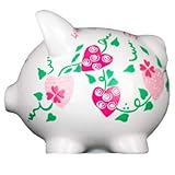 ピンクHearts Mini Piggy Bank Personalized