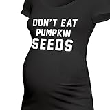 食べないFall Pumpkin seeds-ショートまたはロングスリーブマタニティTシャツ US サイズ: M カラー: ブラック