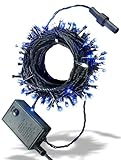 テルノン イルミネーション ライト LED 100球 ストレートタイプ 10m メモリー 機能 内蔵 コントローラー 付 10連結 可能タイプ 【AD&C TORONIC】（ ブルー＆ホワイト ）