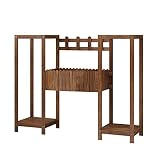 フラワースタンド園芸ラック床に立つ木製屋外バルコニー多肉植物トラフ多層炭 (色 : 2-tier 80cm)