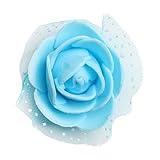 Blesiya 約100個　バラ　ヘッドフラワー　造花　花嫁　花ガール　レディース　結婚式　パーティー　ドレスアップ　DIY　工芸品　ロマンチック　手作り　プレゼント　多色選べる - 青