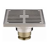 PHASAT Contemporary 4インチスクエアクローム仕上げ真鍮床ドレインwith Removable Strainer 80301 C。。。 4 inch 80301N
