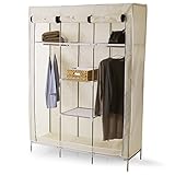 ハンガーラック 不織布カバー付き 組み換え3パターン チャック付き 軽量 クローゼット ワードローブ アイボリー