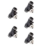 Dolity プラスチック　金属製　チューブ　エアウォーターホースチューブ　空気圧継手　エルボープッシュ　オススレッド　コネクタ　5個パック　4サイズ選択 - DPB12-01