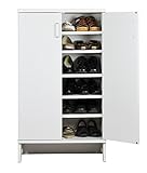 靴箱 下駄箱 送料無料 シューズストッカー ナチュラル ホワイト 幅60 奥行33 高さ103.5 木目 大容量 ラック シューズラック 玄関 靴 収納 くつ箱 靴入れ 玄関収納 スリム 収納 木製 棚 S1 (ホワイト)