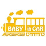 imoninn BABY in car ステッカー　【シンプル版】　No.19　汽車　（黄色）