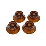 YJB PARTS エレキギター トップハットノブ 4個セット 【国内生産品】 (インチ, アンバー)