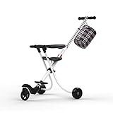 赤ちゃんの子供の三輪車トロリーアルミニウム合金シンプルな軽量折りたたみホワイト (色 : B)