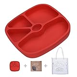 Silicone Baby Suction PlateTOPQSC Infant Toddlers Kids Non-skid Tray Portable Place Mat fits Most Hi
