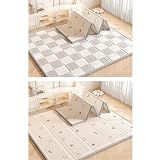 ベビープレイマット 折り畳み 180x200x2cm 厚手 XPE素材 弾力性 転倒防止 滑り止め 安全無味 リバーシブル 総柄 可愛い 知育 遊び プレイマット クロールマット お手入れ簡単 持ち運び 子供部屋 リビング 床キズ防止