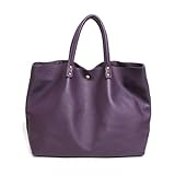 【ピンクバッグ】シンプルなデザインで大容量バッグ/a4バッグ/通勤バッグ (Purple)