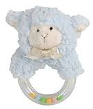 Stephan Baby Sherpa Plush Woolly Lamb Ring Rattle, Blue (Discontinued by Manufacturer) [並行輸入品]