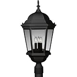 Progress Lighting P5483-31 Cast Post Lantern with Clear, Beveled Glass, Textured Black by Progress L