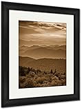 AshleyフレームプリントブルーRidge Parkway風景Landscape Appalachian Mountains RidgesサンセットLayers、壁アートホーム装飾、ag584432