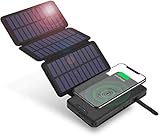 ソーラーチャージャー 10000mAh Qi ワイヤレス充電器 大容量 急速充電 Soluser 3枚ソーラーパネル 折りたたみ式 iPho