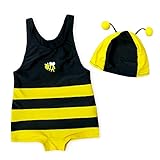 (イエロー/95cm)ベビー 水着 スイムウエア Whole ホール 男の子 スイムグレコ 2点セット UVカット みつばちモチーフ 男児 ベビー