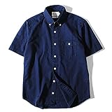 リ.エーピー [Re-AP] 日本製 ヘビーウェイト オックスフォードシャツ 半袖 ボタンダウンシャツ メンズ (ネイビー, XXL)