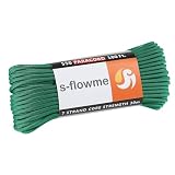 スフローム(s-flowme) パラコード 7芯 4mm x 30m 耐荷重 250kg クラフト パラコード アクセサリー アウトドア キャンプ テント タープ 用固定用紐 ガイロープ ロープ A10 グリーン