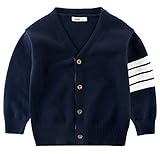 (コ-ランド) Co-land ベビー カーディガン 男の子 キッズ セーター 子供服 長袖 Vネック 前開き ボーダー アウター スクール ジュニア ボーイズ フォーマル ネイビー 120