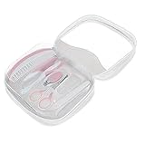 Anself 7PCS 赤ちゃんグルーミングセット ネイルファイル フィンガー 歯ブラシ ラウンドヘッド はさみ ネイルクリッパー ヘアブラシ くし 収納袋付き