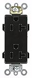 Leviton 16352-E 20-Amp, 125-Volt, Decora Plus Duplex Receptacle, Straight Blade, Commercial Grade, S