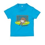 BabyChips ちいさなゴールキーパー(男の子)(名入れ半袖ベビーTシャツ) 160 ターコイズ