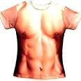 男の裸 イミテーション プリント 3D Tシャツ サイズ M / L / XL / XXL これを身に着けるとたちまち 筋肉 隆々 の マッチョ マン イベント の 余興 パーティ の サプライズ ジョーク ネタ 面白 グッズ BZ024 XL