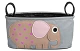 Taurau.C ベビーカー収納バスケット ストローラーオーガナイザー ドリンク ホルダー 多機能小物入れ ベビーカー バッグ 収納 (ゾウ)