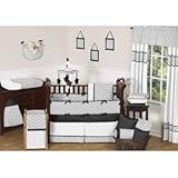 Sweet Jojo Designs Baby/Kids Clothes Laundry Hamper for Black and Gray Chevron Zig Zag Bedding [並行輸入