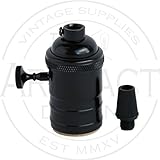Metal Shell Medium Base Incandescent Vintage Light Socket Lamp Holder with Removable Dimmer Knob , G