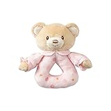 Beginnings by Enesco Plush Baby Bear Rattle、5インチ、ピンク