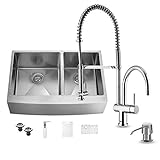 Vigo vg15267 35 – 7 / 8 "ダブルBasin Farmhouseエプロンフロントキッチンシンクwith vg0200、 1.375 VG15267 1