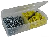 L.H. Dottie 2AKHXTP Anchor Kit, Hex/Phillips/Slotted, 10 by 1-Inch Length Screw, 122 Anchor, Yellow 