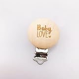Mamimami Home 木製 おしゃぶりホルダー クリップ 天然木製 レーザー印刷 diy おしゃぶり ガラガラ　ママの看護ジュエリー　「Baby Love」 3.5x5.5cm 5個