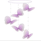 Butterfly Mobile Purple Lavender Multi-Layered Spiral Nylon Mesh Butterflies Mobiles Decorations Dec
