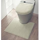 [ベルメゾン] トイレマット フタカバー 2点 セット 消臭 トイレのニオイに特化した ホワイト 標準マット／Ｏ・Ｕ