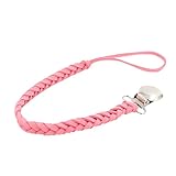 Liebeye おしゃぶりホルダー　赤ちゃん　子供　幼児　ベビー　ユニバーサル　かわいい　スエード編み Pink