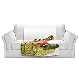 ブランケットウルトラソフトFuzzy 4サイズ！DIANOCHEデザインからby Marley Ungaro AlligatorホームDecor Unique Designer芸術的スタイリッシュな寝