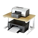 Riuuyyi プリンター台 机上台 デスク プリンターラック組立品 卓上 木製 大容量 耐荷重35kg (ナチュラル)