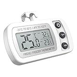 ORIA デジタル温度計 冷蔵庫用 IPX3防水 室内/室外用可 温度測定範囲-20℃~50℃ 置き掛け両用 ペット飼育（ホワイト）