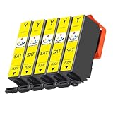 SAT 互換インクカートリッジ SAT-6CL SAT-Y (イエロー)5本セットさつまいもサツマイモプリンターインク 増量対応機種：EP-712A 713A 714A 715A 812A 813A 814A 815A