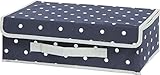不二貿易 インナーボックス タイプB 浅型 蓋付き 38×25×12.5 ドット ネイビー 22690